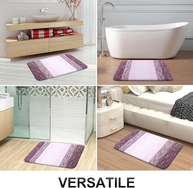 OLANLY Large Bathroom Rugs Mat 40x24, Extra Soft Absorbent Microfiber Bath Rugs, Rubber Backing, Quick Dry, Machine Washable Bath Mats for Bathroom Floor, Tub and Shower, Home Decor Accessories, Mauve