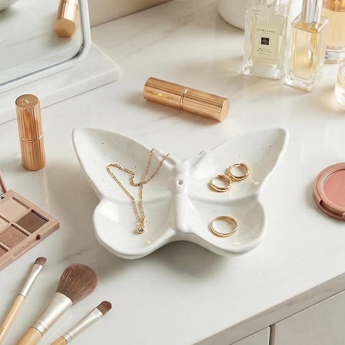 Butterfly Incense Holder for Sticks, Handmade Ceramic Incense Burner, Sage Stick Burner and Palo Santo Holder for Zen Yoga Spa Meditation Home Decor, Butterfly Spiritual Gifts for Women Mom