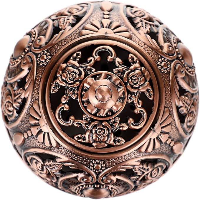 JUXYES Vintage Incense Burner Holder with Removable Ash Catchers, Metal Censer Antique Cone Coil Incense Burner Holder Zinc Alloy Spiritual Aromatherapy Yoga Meditation Gifts Retro Home Decoration