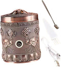 Generic Alloy Incense Burner Incense Holder Quick Heating Portable New Year Gift Decor Accessories Ornament for Bedroom Tea Table, Copper Red