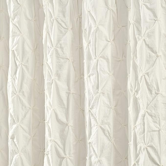 Lush Decor Ravello Pintuck Shower Curtain, 72" W x 72" L, Ivory - Luxe Pintuck Embellishment - Chic Textured Design - Traditional Glam & Farmhouse Bathroom Decor
