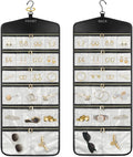 CHICECO Hanging Jewelry Organizer With Zippered Pockets,40 Pockets Travel Jewelry Organizer Storage for Cloest,Wall,Door