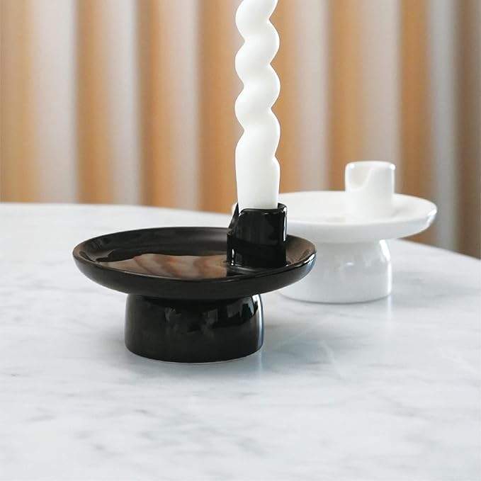4-in-1 Ceramic Incense Burner Holder, 5-Inch Multipurpose Incense Ash Catcher for Sage, Palo Santo, Cone Incense and Candles (Black)