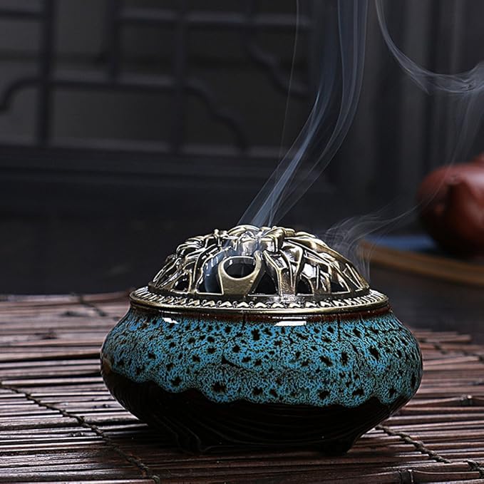 Ceramic Home Decoration Incense Sticks or Cones Burner Porcelain Incense Holder