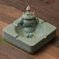 Pixiu Backflow Incense Burner with Ashtray, Mythical Beast Resin Incense Holder & Wealth Guardian Statue, Waterfall Smoke Effect Decor for Desk, Home Office Zen Gift