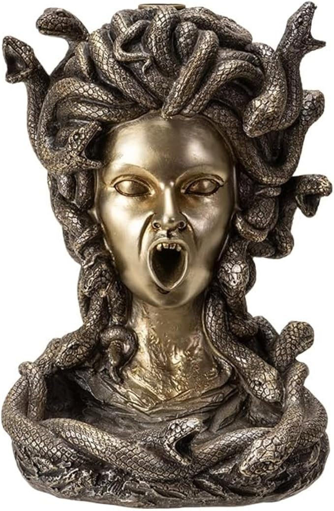 Pacific Giftware Medusa Backflow Burner, Greek Mythology Famous Monster Medusa, Waterfall Incense Burner