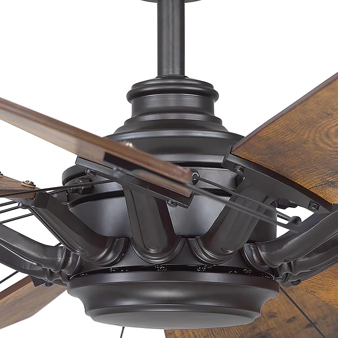Progress Lighting Springer Collection DC Motor Farmhouse Windmill Ceiling Fan, Architectural Bronze, 12-Blade (60" W x 17-3/8" H) P250000-129