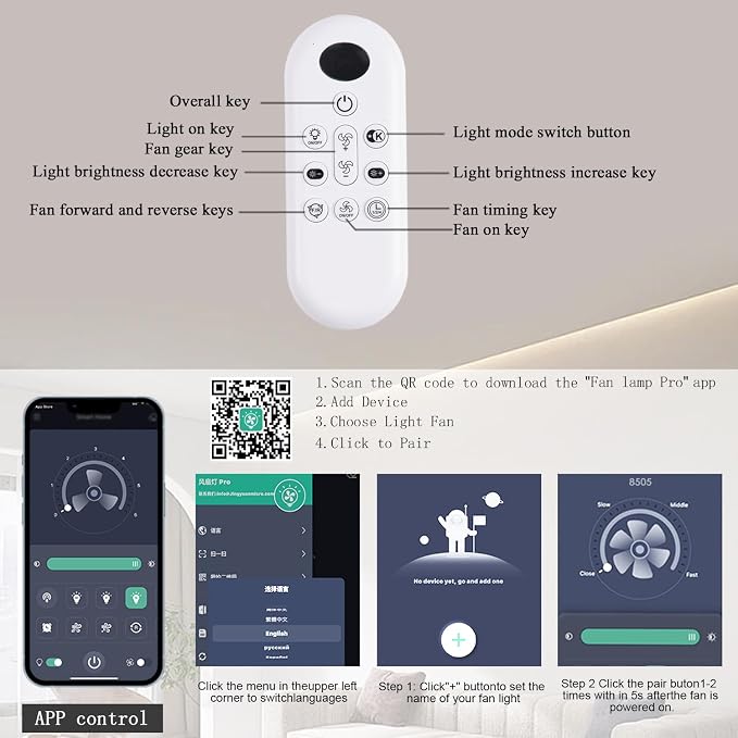 Ceiling Fans with Lights, 42 Inch Low Profile Ceiling Fan with Lights and Remote Control, LED Dimmable DC Reversible, 8 Speed, Noiseless, Modern Nickel Ceiling Fan for Bedroom, Indoor/Outdoor Use