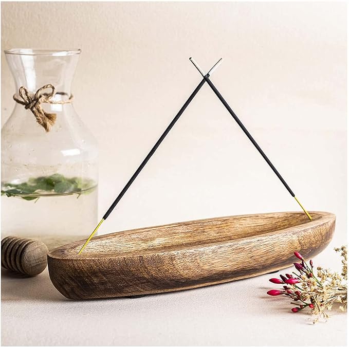 Antique Wooden Incense Holder for Incense Sticks - Elegant Home Decor Accessory, Handcrafted Vintage Style, Ideal for Meditation and Relaxation, Durable Design for Long-Lasting Use