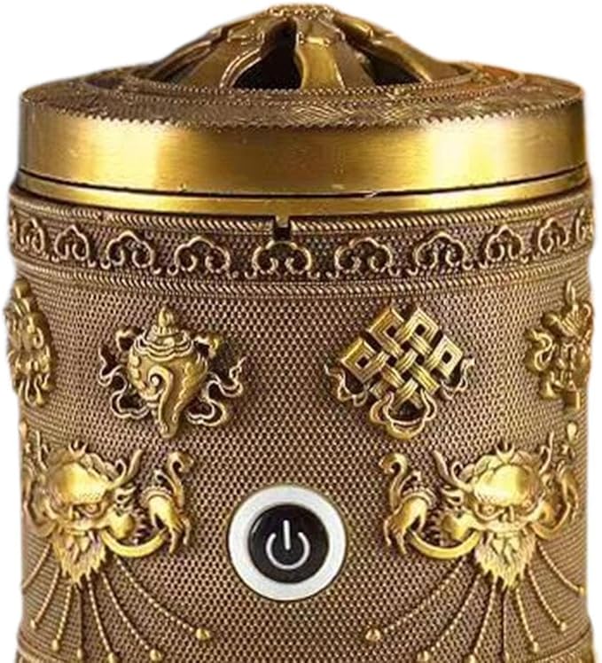 Generic Alloy Incense Burner Incense Holder Quick Heating Portable New Year Gift Decor Accessories Ornament for Bedroom Tea Table, Bronze