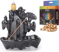 SOUL STICKS Backflow Incense Holder Burner Waterfall Fountain for Home, Office, Yoga, Room Decor & Aromatherapy with 1 Pack of 10 Backflow Fragrance Cones Included (Zen Forest)
