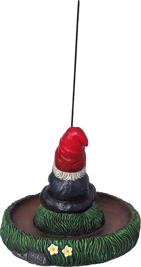 World of Wonders Ol' Smokey Gnaughty Gnomes Series Garden Gnome Incense Holder | Meditation Gifts for your Home Office | Home Fragrance Products and Aroma Therapy - 7.5"