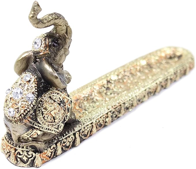 Elephant Incense Burner Holder Lucky Figurine Home Decor Gift (6)