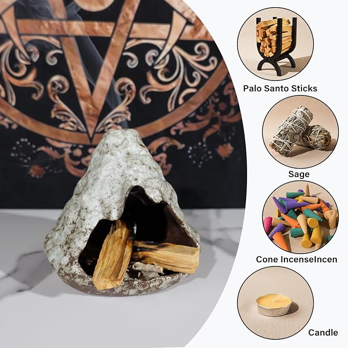 MOUGIGI Palo Santo Burner- Zongzi Modeling Incense Holder with Ash Catcher-Perfect for Sage, Sticks, and Copal-Aromatherapy Meditation Gift for Women-Perfect for Yoga, Meditation, and Anxiety Relief