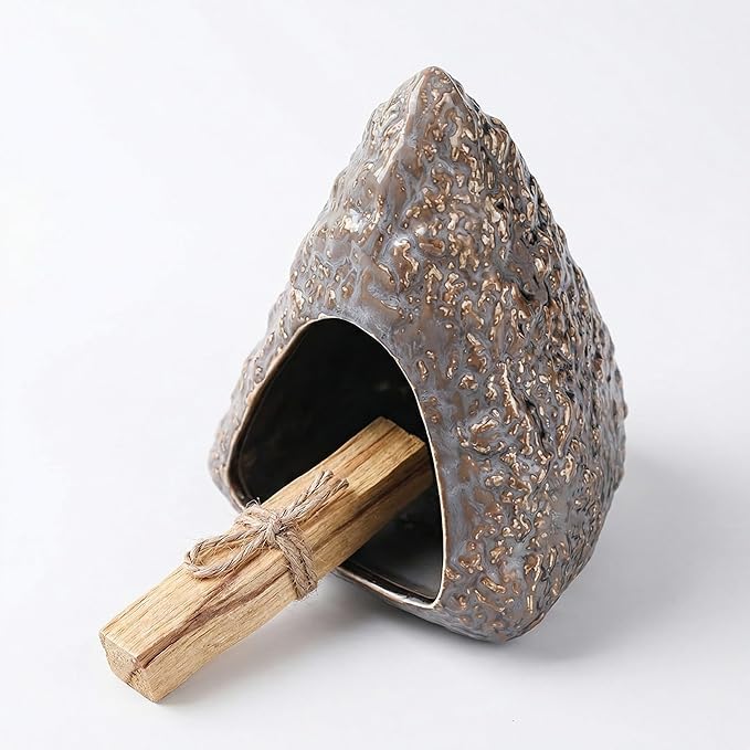 Palo Santo Burner Chimney,Mini Chiminea Incense Burner,Ceramic Incense Holder for Palo Santo Sticks,Sage, Cone Burning,Applicable to Yoga Spa Aromatherapy Meditation