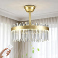Depuley Modern Ceiling Fan with Lights: 20" Gold Chandelier Cagd Fan with Remote Control - Crystal Fandelier for Girl's Bedroom Living Room Nursery