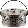 Exquisite Metal Mosquito Coil Holder Long-Lasting Coil Incense Burner for Indoor and Outdoor (Bronze)