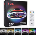 TCL 20'' Flush Mount Ceiling Fan with Lights and Remote, RGB Backlight Dual Lighting Mode, Modern Low Profile Ceiling Fan with Quiet DC Motor, Stylish Lighting for Bedroom, Black