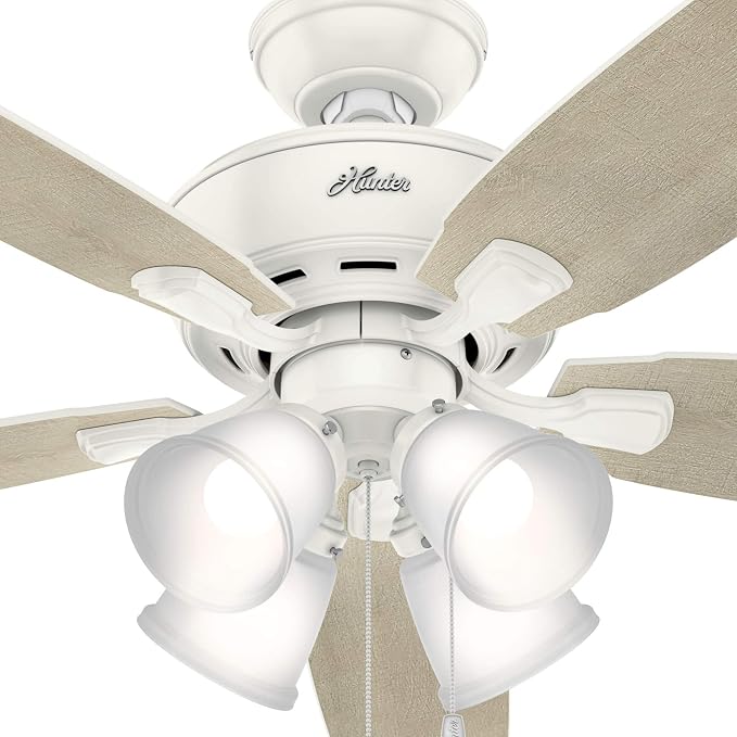 Hunter Amberlin, Indoor, Ceiling Fan, with LED Lights, 52 inch, Fresh White