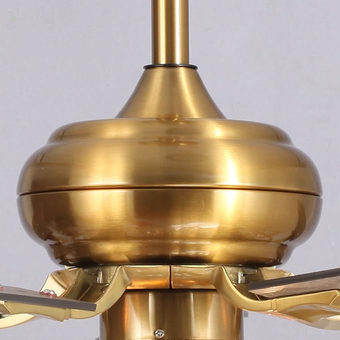 52" Crystal Ceiling Fan with Lights and Remote, Antique Bronze Chandelier Fan, Quiet 3-Speed Motor, 2-Light E12 Base, Elegant Fandelier for Bedroom Dining Room Living ROOM