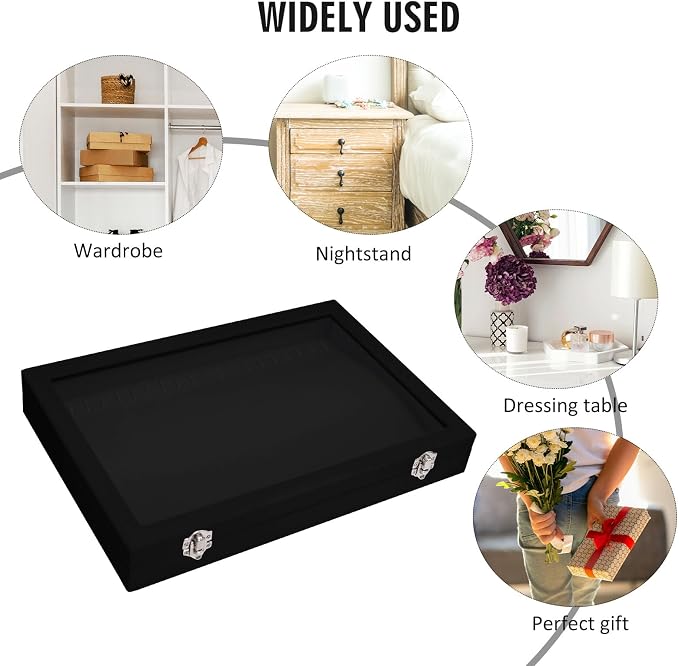 Vicoter Velvet Necklace Display Jewelry Tray 20 Hook Necklace Tray Necklace Pendant Jewelry Tray for Women and Girls