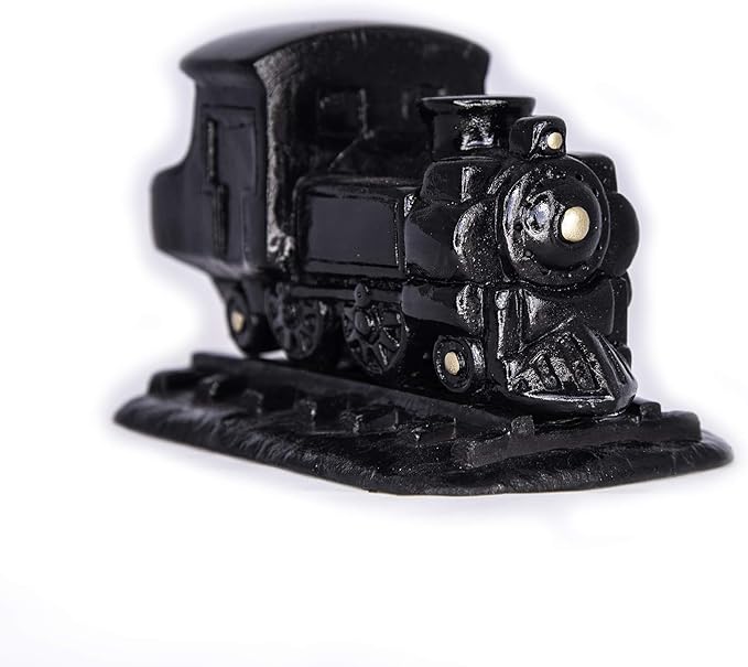 Incienso de Santa Fe – Black Steam Engine Natural Wood Incense Burner, Includes 20 Piñon Incense Bricks - Made in The USA