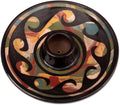 NOVICA Artisan Handmade Ceramic Incense Holder Wavy Patterned Round Green Peru 'Ancestral Waves'