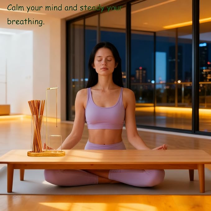 3-in-1 Incense Holder for Sticks with Enlarged Ash Catcher, Anti-Scatter Glass Tray for a Serene Home, Yoga, or Spa, Includes Dedicated Cone Holder and Brush（Not Included Incense Sticks）