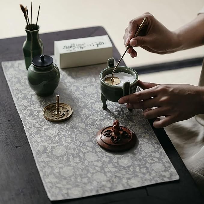 Celadon Incense Powder Burner Kit - Making Seal with 12pcs Toolskit, Chinese Holder for Stick/Cone/Coil/Powder, Gift for Women
