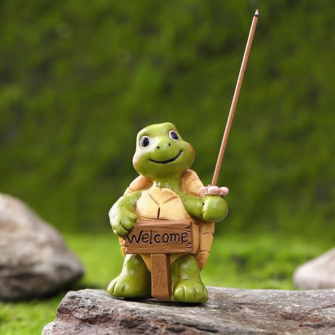Turtle Incense Holder for Sticks and Incense Cone Holder, Mini Resin Turtle Figurines Incense Stick Holder, Cute Incense Burner for Yoga Meditation Home Office Decor,Turtles Gifts for Women (A)