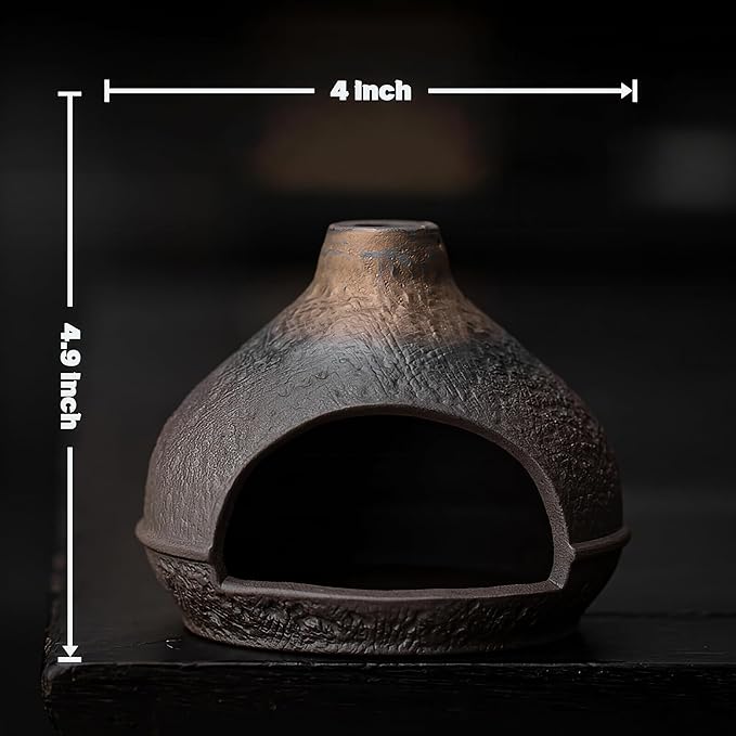 Handmade Ceramic Palo Santo Holder – Suitable for Burning Sage & Palo Santo - Mini Chimenea-Style Burner, an Incense Burner for Spiritual Meditation, Yoga or Home Decoration