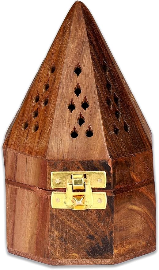 Yajna Traditional-Handmade Incense-Stick-and-Cones-Holder Incense-Burner-ash-Catcher-Stand (Octa Temple)