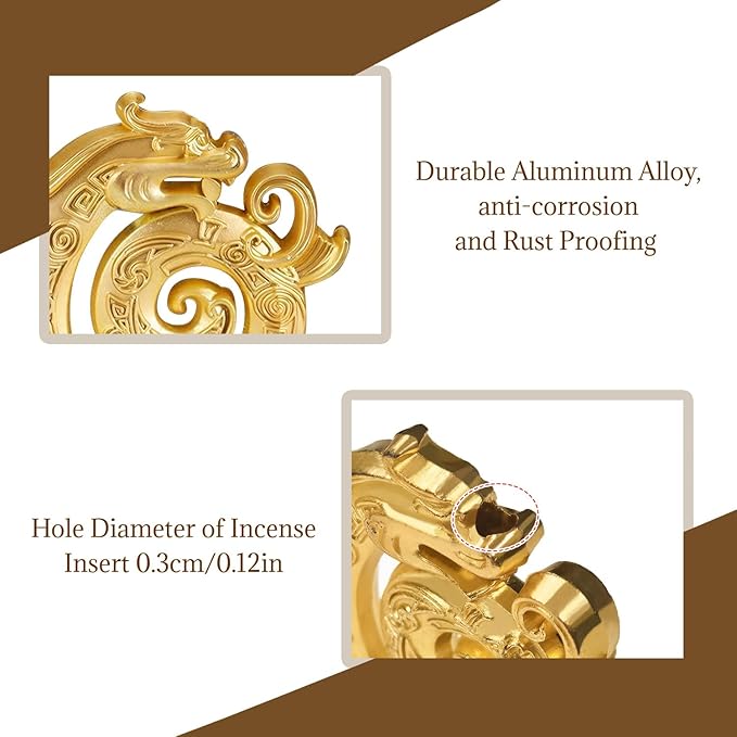 BOROLA Dragon Shaped Holder Incense Holder - Multi Porous Line Fragrance Base Ornament, Ash Catcher for Stick/Cone/Coil Incense, Home Décor Accessory(1 Pcs)