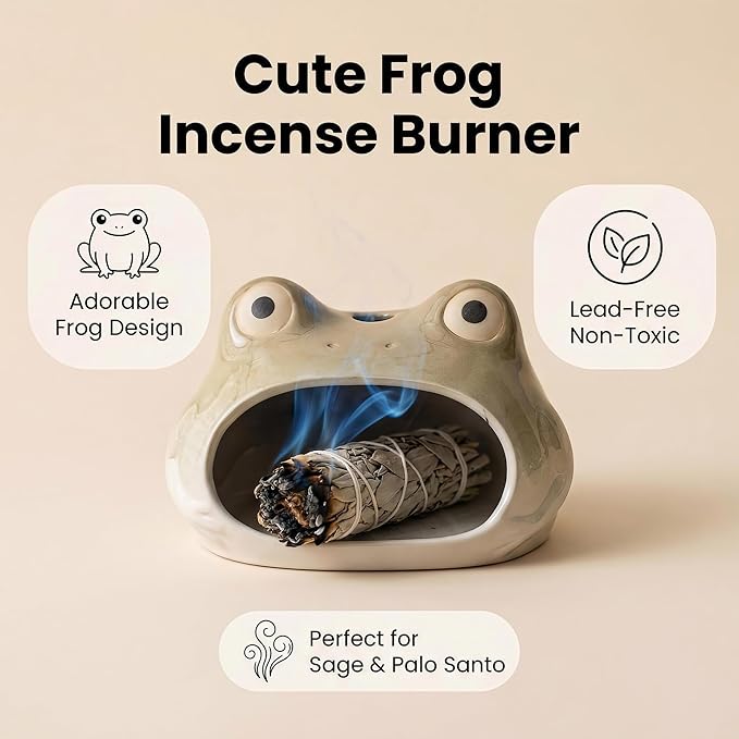 Handmade Ceramic Palo Santo Holder – Suitable for Burning Sage & Palo Santo - Mini Chimenea-Style Burner, an Incense Burner for Spiritual Meditation, Yoga or Home Decoration