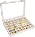 Vicoter Velvet Jewelry Tray 48 Compartments Jewelry Display Organizer with Transparent Cover Rings, Earrings, Necklaces, Pendants Storage Box for Girls, Wives, Mothers, Women