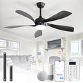 CACI Mall 52 inch Smart Ceiling Fan with Lights, Remote Control, Compatible with Alexa/Google/App, 5 Blades, Dimmable Lighting, Quiet, Indoor/Outdoor Ceiling Fans for Living Room, Bedroom, Patios