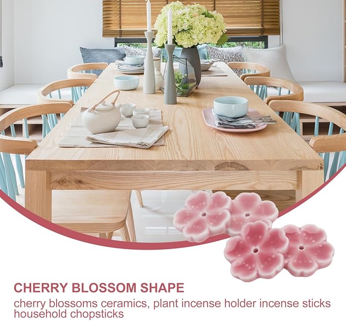 IMIKEYA 4pcs Cherry Blossom Ceramic Incense Holder Incense Stick Burner Incense Stick Porcelain Holder Decoration for Home Flower Chopsticks Rest Pottery Dishes Tray Ceramics Delicate