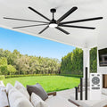 Large Ceiling Fan with Light: 100 Inch Outdoor Fan - Industrial Ceiling Fan with Remote for Shop Garage Patio Black
