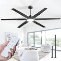 Amico Ceiling Fans with Lights and Remote, 72 Inch Black Indoor/Outdoor Ceiling Fan with 6 Speed, Reversible DC Motor, 3CCT, Dimmable, Noiseless modern ceiling fan for Bedroom, Living Room, Patio