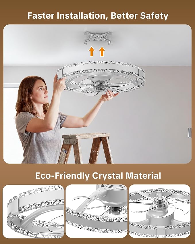 RGB Low Profile Ceiling Fan with Lights,RGB Ceiling Fans with Lights and Remote, 3000-6500K Dimmable Modern Flush Mount LED Fan Lights, 6 Wind Speeds Ceiling Fans for Bedroom