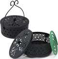 MyLifeUNIT Mosquito Coil Holder, 2 Pack Retro Portable Mosquito Incense Burner for Home and Camping (Black)