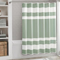 Madison Park Shower Curtain Spa Waffle Weave Long Shower Curtain for Bathroom 3M Scotchgard Moisture Management, Spa Quality Modern Shower Curtains for Bathroom, Long 72x78 Sage Green