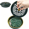 Mosquito Coil Holder, 2 Pack Metal Mosquito Repellent Coil Holder with Lid Emerald Portable Incense Coil Burner for Outdoor Camping Patio Party (Emerald)