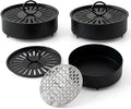 3 Pcs Large Carbon Steel Mosquito Coil Holder with Heat-Resistant Handle, Charcoal Black Iron Incense Burner for Indoor & Outdoor, Patio, Garden, Camping