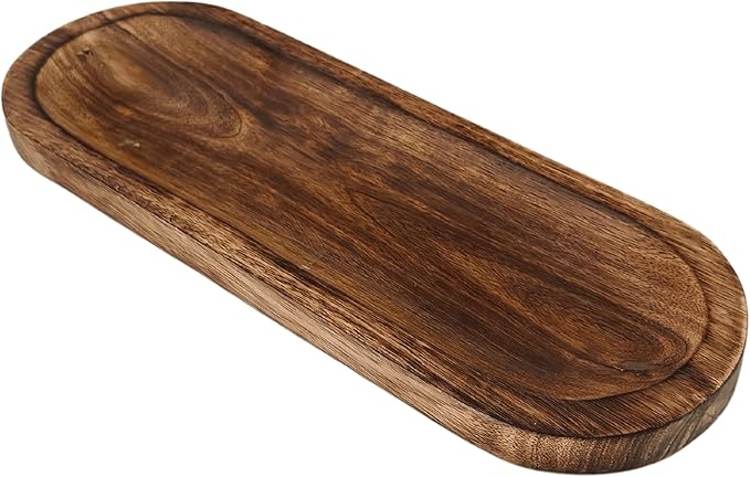 VANIYA CRAFTS® Wooden Handmade Tree of Life Boat Shape Incense Holder Stand Insence Tray for Home Decor Restaurant (11X4, Natural Black) (Burnt)