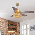52" Farmhouse Ceiling Fan with Light and Remote Control, Boho Ceiling Fans with 6-Speed Reversible Motor, Timing Function, 5 Dual Finish Blades for Living Room, Bedroom, Patio