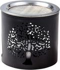 Handmade Black Iron Incense Burner/Incense Censer with Stainless Steel Sieve – 2.36-Inch Height Featuring Tree of Life Motif – Ideal for Aromatherapy and Tea Light Burning. Tealight Included