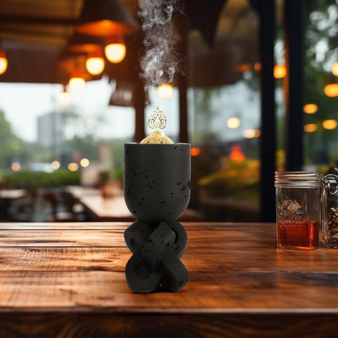 TERSCHELLING Frankincense Resin Incense Burner,Bakhoor Burner,Charcoal Incense Burner, 11.02Inches Tall Incense Censer - for Meditation,Yoga,Spa Aromatherapy,Office,House Warming Gifts& Home Decor