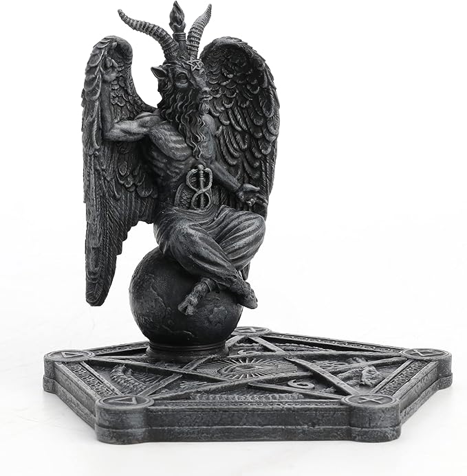 Veronese Design 4 1/2 Inch Baphomet Pentagram Incense Stick Burner Resin Sculpture