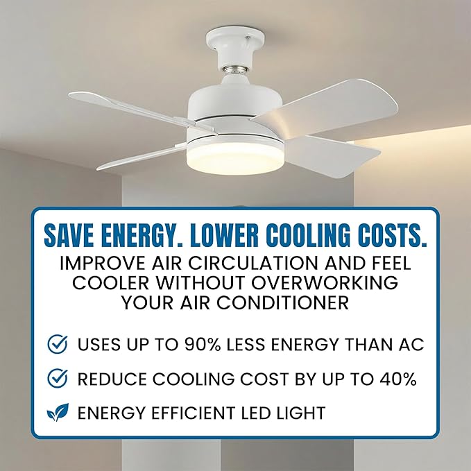 Bell+Howell Socket Breeze 15.4" Socket Fan Light with Remote Control | 1000 Lumens, Portable, Easy to Install Ceiling Fan Replacement for Bedroom, Kitchen, Living Room